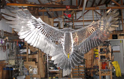 Large wingspan of custom cut eagle